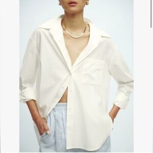 Reformation Will Oversized Shirt in Small, off-white